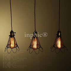 INPHIC-loft工業 組合吊燈餐桌燈三頭吊燈吧臺復古漫咖啡鐵籠燈具藝術