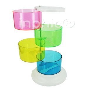 INPHIC-創意調味盒(四格) 360度旋轉彩色調味盒旋轉調味罐彩虹調味座