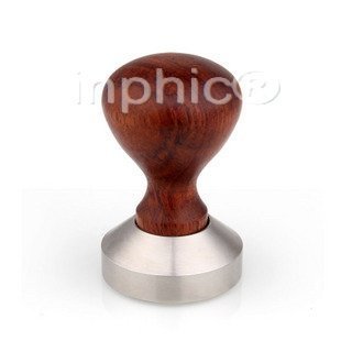 INPHIC-意式咖啡機專用壓粉器壓粉錘 複古花梨木手柄 加厚不鏽鋼平面