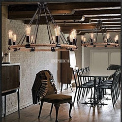 INPHIC-美式鄉村創意復古吊燈別墅酒吧餐廳吧臺咖啡廳服裝店loft麻繩吊燈 8頭