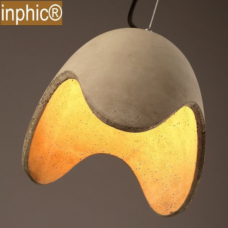 INPHIC-北歐創意水泥吊燈休閒吧臺餐廳咖啡館個性燈具客廳波浪形小吊燈