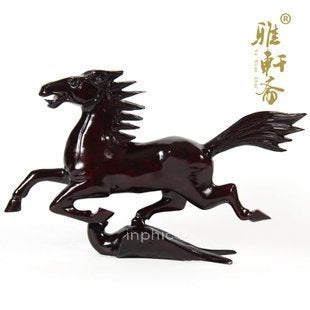 INPHIC-開運 紅木工藝品 馬踏飛燕生肖馬風水擺設 木雕刻家居裝飾擺飾