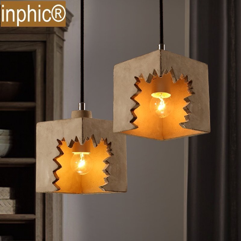 INPHIC-創意吊燈簡約藝術咖啡廳酒店休閒吧吧臺個性齒狀水泥吊燈