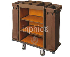 INPHIC-裝鋼板烤漆客房服務車 雙邊房口車 手推清潔車