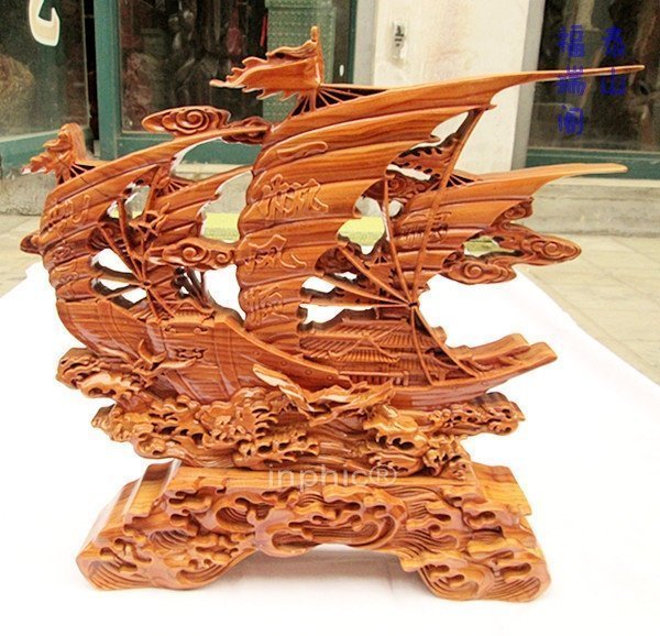 INPHIC-宗教 一帆風順 開光桃木木雕家居擺件 鎮宅避邪 一順百順 高檔禮品