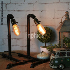 INPHIC-美式 水管燈鐵藝復古工業老式檯燈咖啡廳工作室檯燈可調光