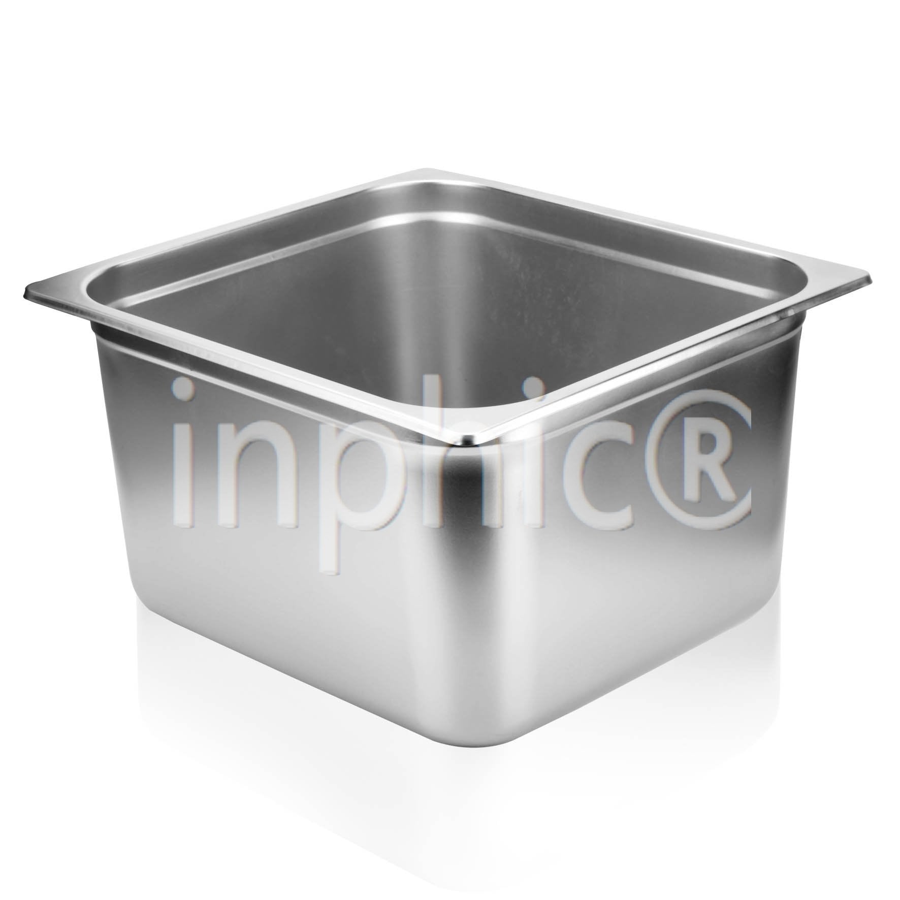 INPHIC-2/3份數盆20CM高美式不鏽鋼 食堂盛菜盆 飯菜方盆 酒吧冰盆冰盤