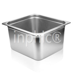 INPHIC-2/3份數盆20CM高美式不鏽鋼 食堂盛菜盆 飯菜方盆 酒吧冰盆冰盤