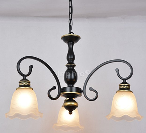 INPHIC- 歐式鐵藝美式鄉村吊燈 復古簡約 客廳餐廳臥室 三頭