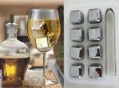 INPHIC-食品級不鏽鋼冰塊 冰 速凍冰塊 用於酒水飲料果汁冰凍(1盒8粒)