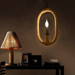 INPHIC-北歐藝術簡約咖啡廳酒吧服裝店燈具美式復古餐廳麻繩吊燈 單頭麻繩吊燈