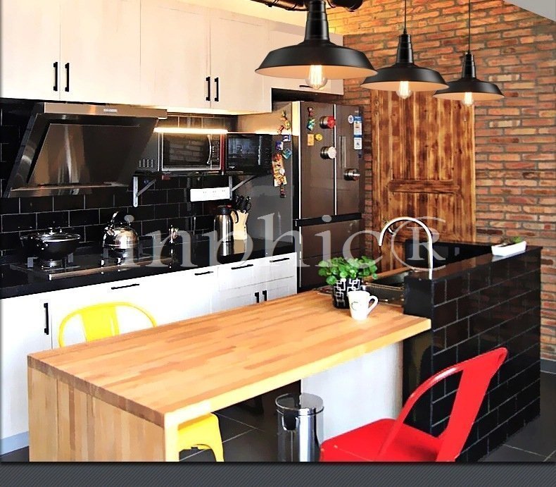 INPHIC-北歐復古後現代簡約歐美式loft餐廳吧臺工業led吊燈具飾 中型36cm紅色