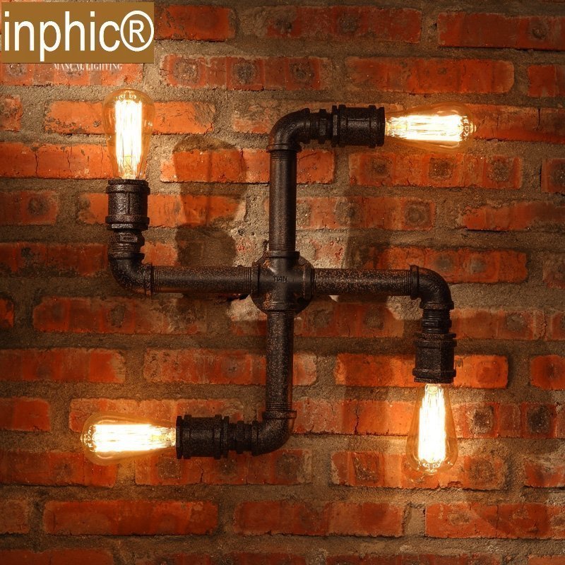 INPHIC-Loft復古簡約工業風個性水管吊燈餐廳吧臺酒吧壁燈具