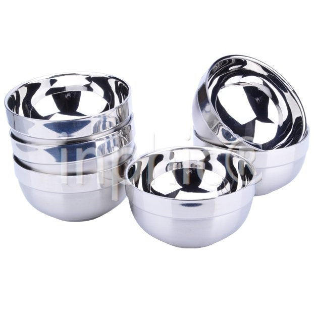 INPHIC-健康級 304碗 不鏽鋼碗 雙層隔熱防燙 米飯碗 泡麵湯碗 14cm