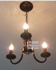 INPHIC-歐美式鄉村風格 鐵藝 簡約地中海風格3頭蠟燭吊燈燈飾燈具