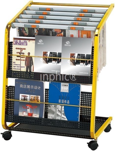 INPHIC-黑金報紙架/鈦金/拆裝/書報架/報刊架/酒店/辦公室雜誌架/書報架