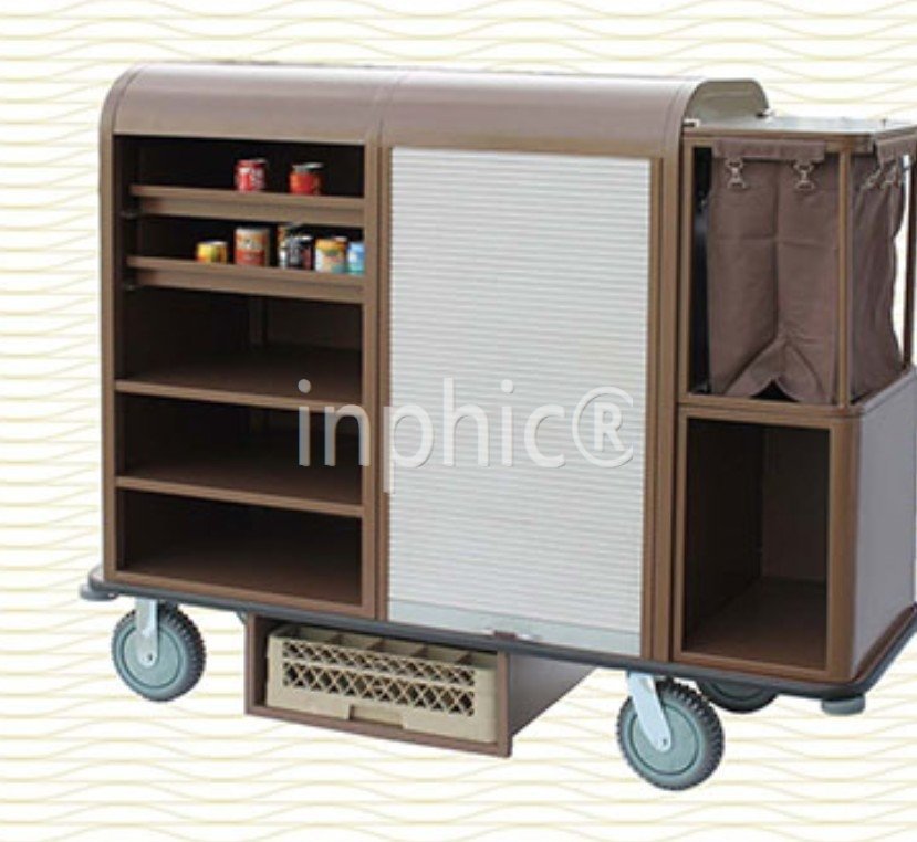 INPHIC-加厚飯店雙邊房口車清潔車 手推服務車餐飲運輸車送餐車