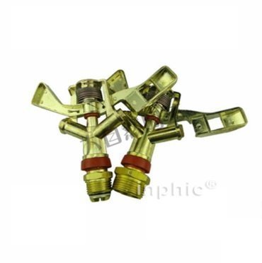 INPHIC-6分鋅合金雙噴搖臂噴頭 草坪加濕園林農用灌溉 360度自動旋轉