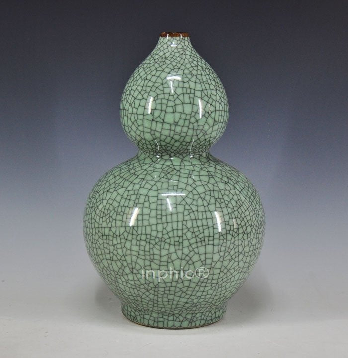 INPHIC-新品 官窯裂紋黑線 陶瓷 花瓶 復古瓷器擺飾 客廳裝飾工藝品 葫蘆