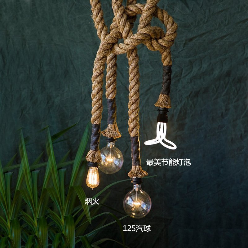 INPHIC-北歐loft復古 麻繩吊燈 吊燈 咖啡廳 服裝店吧臺工業藝術餐燈