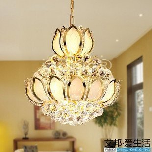 INPHIC-歐式吊燈客廳燈臥室燈荷花燈金黃色水晶燈