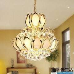 INPHIC-歐式吊燈客廳燈臥室燈荷花燈金黃色水晶燈