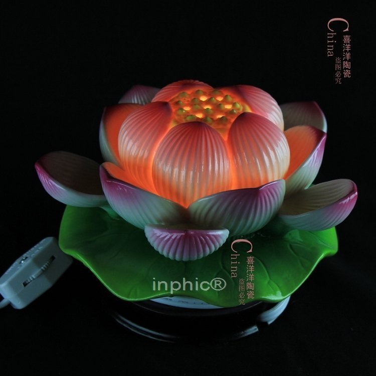 INPHIC-陶瓷佛供燈 蓮花燈 佛燈 七彩蓮花燈 教用品陶瓷