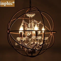 INPHIC-RH Loft美式鄉村復古鳥籠圓環吊燈水晶服裝店餐廳燈別墅樓梯吊燈 小款