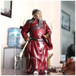 INPHIC-瓦紅關公 石灣人物陶瓷工藝品擺飾 客廳書房擺設家居飾品