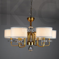 INPHIC-美式布藝古銅水晶吊燈 客廳會所咖啡館6頭工程loft吊燈