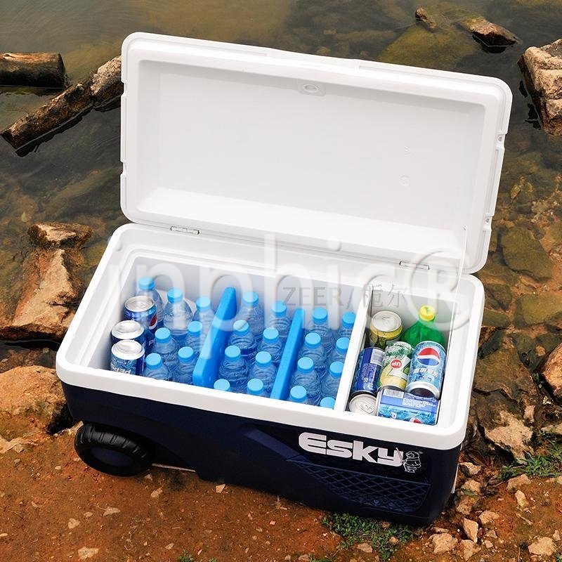 INPHIC-戶外保溫箱冷藏箱 車載PU冰箱釣魚箱 便攜帶拉桿超大容量65L 15L+1000ml