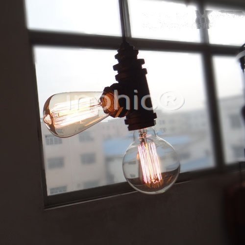 INPHIC-獨家原創意 工業LOFT鐵藝雙頭吊燈 咖啡館酒吧服裝店 美術燈[2入]
