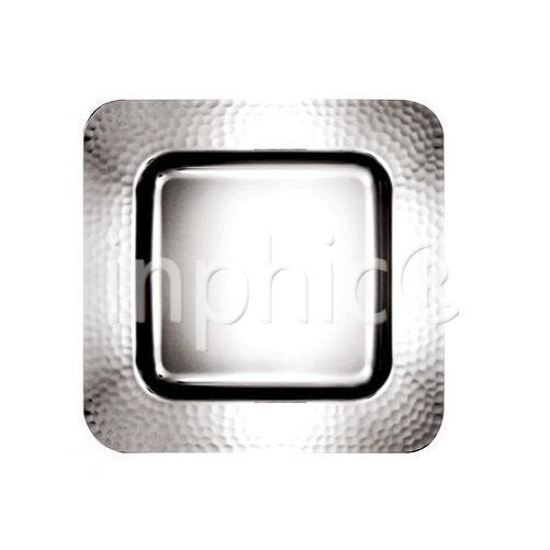 INPHIC-304不鏽鋼餐碟 花紋碟 西餐果盤 錘點方形碟 8058 35cm