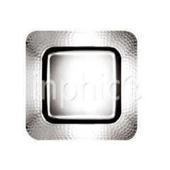 INPHIC-304不鏽鋼餐碟 花紋碟 西餐果盤 錘點方形碟 8058 35cm