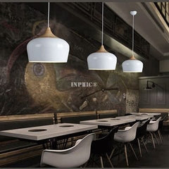 INPHIC-北歐風格簡約吊燈實木燈具創意日式餐廳燈實木單頭燈罩火鍋店燈飾 實木