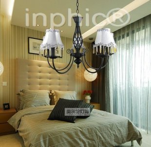 INPHIC-燈具簡約 歐式燈 吊燈客廳燈 歐式餐廳臥室吊燈 鐵藝燈5頭