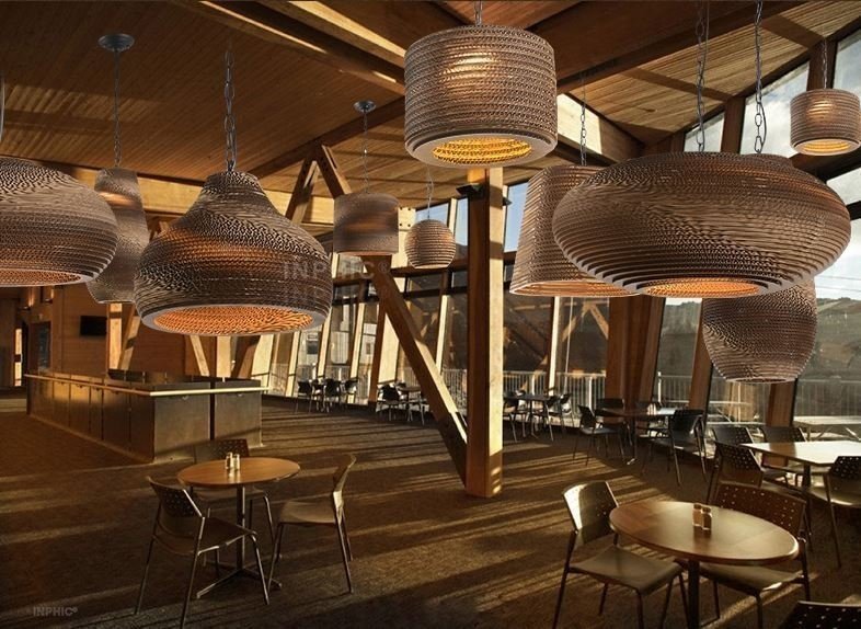 INPHIC-美式特色鄉村裸蛹吊燈復古餐廳吧臺臥室紙蜂窩吊燈書房咖啡廳 鐘形