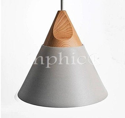 INPHIC-北歐吊燈吧檯燈床頭臥室咖啡廳餐廳燈木藝簡約單頭餐吊燈 大型銀色