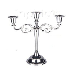 INPHIC-燭台 歐式 歐式燭台 蠟燭 蠟燭台 3頭銀色 外銷歐美