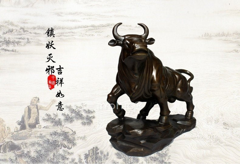 INPHIC-開運 精品開光純銅牛擺件牛氣沖天家居辦公室裝飾工藝品牛開業擺設