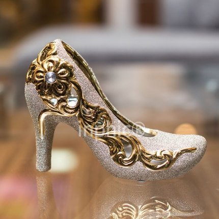 INPHIC-歐式家居裝飾品擺件 鍍金噴沙創意高跟鞋 櫥窗擺設