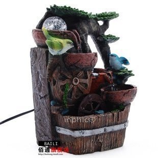 INPHIC-開運 歐式家居 裝飾噴泉樹脂工藝品 擺飾 流水加濕器 水車