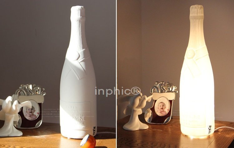 INPHIC-精品瓷器創意禮品高溫白瓷香檳形陶瓷燈