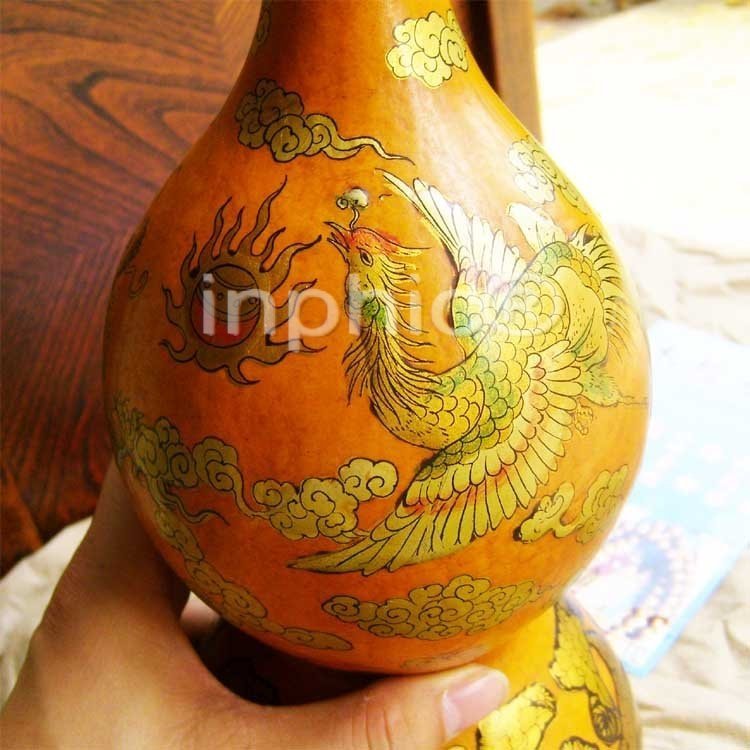 INPHIC-宮廷描金多彩胡蘆瓜 龍風呈祥老藤大型葫蘆瓜祛病葫蘆