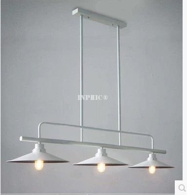 INPHIC-北歐美式檯球桌復古工業燈具創意吧臺餐廳鐵藝三燈三頭鍋蓋吊燈