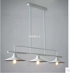 INPHIC-北歐美式檯球桌復古工業燈具創意吧臺餐廳鐵藝三燈三頭鍋蓋吊燈