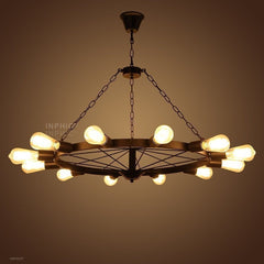 INPHIC-美式鄉村復古特色工業風創意個性客餐廳酒吧咖啡館過道服裝店車輪吊燈