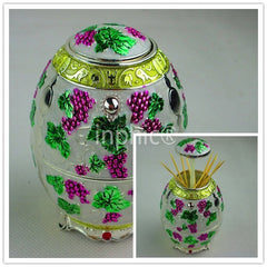 INPHIC-高級金屬牙籤筒全自動手工雕花白色牙籤盒家居酒店KTV酒店專用銀成銀葡萄