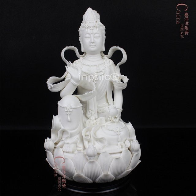 INPHIC-佛像 10吋自在觀音擺飾 陶瓷觀音菩薩佛像 家居擺設佛教工藝品白瓷