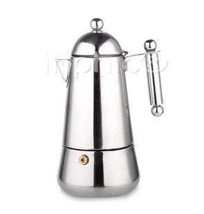 INPHIC-經典摩卡壺 不鏽鋼煮咖啡壺 歐式圓手柄款 4人份